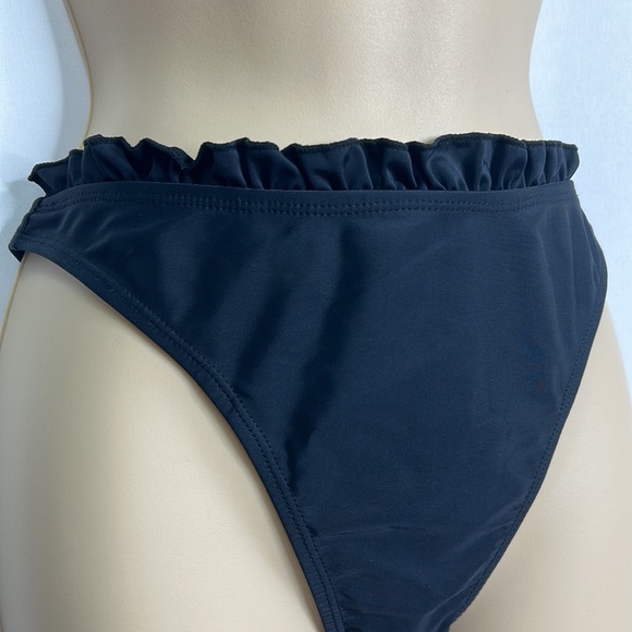 Nasty Gal high rise ruffle trim minimal coverage booty bikini bottoms - Picture 3 of 7